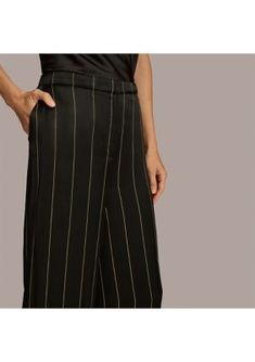 These wide-leg pants from Donna Karan are decked out in a dimensional pinstripe print. | Donna Karan Women's Pinstripe Wide Leg Pants, Ivory, 12 Formal Wide Leg Pants With Vertical Stripes, Elegant Pinstripe Bottoms For Summer, Striped Wide Leg Formal Bottoms, Formal Wide-leg Pants With Vertical Stripes, Striped Formal Long Pants, Elegant Wide Leg Pants With Vertical Stripes, Elegant Striped Wide-leg Pants, Elegant Wide Leg Trousers With Vertical Stripes, Elegant Striped Wide Leg Pants For Summer