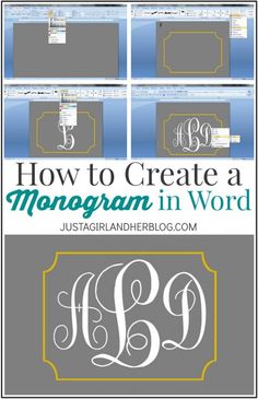 how to create a monogram in word