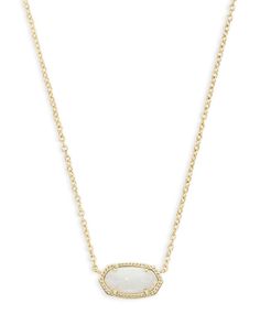 Elisa Gold Pendant Necklace in White Kyocera Opal | Kendra Scott Kendra Scott Necklace Gold And White, White Opal Kendra Scott Necklace, Kendra Scott Collection, Every Jewels Necklaces, Kendra Scott Necklace Aesthetic, Mass Gifts, 2025 Wishlist, Beautiful Gold Pendants, 2024 List