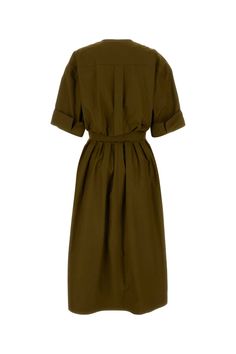 Khaki Canvas Dress from Bottega Veneta Canvas Dress, Bottega Veneta Dress, Rick Owens Jacket, Elegant Heels, Zegna Shoes, Velvet Color, Luxury Shop, After Dark, Black Knit