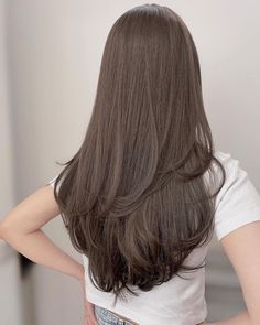 Korean Layered Hair Straight, Long Layer Korean Hair, Long Layers Korean Haircut, Layered Hair Korean Long, Long Layered Hair Korean Straight, Japanese Layered Haircut Medium, Layers For Long Hair Asian, Simple Layers For Long Hair, Simple Layered Haircut