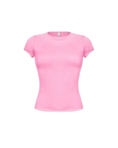 Made from the softest, buttery-soft fabric that feels heavenly against your skin, this stretchy and double-layered top is a must-have in your day to day wardrobe. Whether you're dressing up or keeping it casual, this versatile and oh-so-comfortable top will quickly become your favorite go-to style. More details: - Fits true to size - Fitted - Stretchy - Round neck - Full length/ Not cropped - Double layered/ Not thin or see through - Short sleeves - 96%POLYESTER 4%SPANDEX - Made in the US - Colo Basic Pink Tops, Baby Pink Tops, Baby Pink Top, Plain Tee Shirts, Hot Pink Shirt, Light Pink Shirt, Outfit Pieces, Pink Shirts, Light Pink Tops