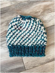 Kaleidoscope hat. Beautiful, cream and variegated teal yarn create a swirl of windows on this hat, creating a kaleidoscope effect. The interesting pattern on this hat creates a beautiful texture. You'll be cozy warm in this hat, skiing down the slopes or sitting by the fire in the lodge. Singing Christmas carols, starting an impromptu snowball fight or just running errands, this beautiful hat is not only warm, but also fashionable. Just think of the compliments you'll receive from your friends! Swirl Hat, Skier Gifts, Yarn Pom Pom, Christmas Carols, Outdoor Enthusiast, Handmade Hat, Beautiful Hats, Beautiful Textures, Fur Pom Pom