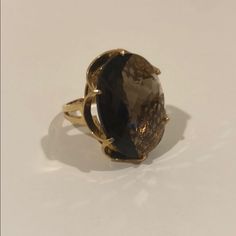 Pre-Owned, Stone Is 1” By 5/8” Smoky Quartz Ring, 7 Rings, Ring Color, Quartz Ring, Smoky Quartz, Womens Jewelry Rings, Brown Gold, Size 7, Women Jewelry