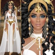 Egyptian Goddess Dress, Egyptian Queen Costume, Egyptian Goddess Costume, Ancient Egyptian Clothing, Egyptian Clothing, Egyptian Fashion, Hot Halloween Outfits, Goddess Costume, Goddess Hairstyles