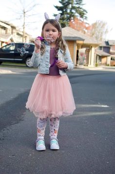 Girl wearing Easter/ spring outfit Footless Tights, Easter Inspiration