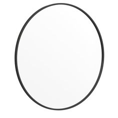 an empty round mirror on a white background