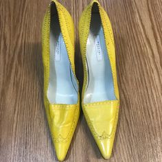 Reposhing This Item. It Was Never Worn Upon Purchase. Quite A Fancy Shoes, But Too High For Me. Questions? Leave A Comment Below! Yellow Closed Toe Heels For Formal Occasions, Yellow Almond Toe Court Shoes For Spring, Yellow Formal Heels Medium Width, Yellow Medium Width Heels For Formal Occasions, Yellow Court Shoes For Spring Formal Occasions, Elegant Yellow Slip-on Heels, Yellow Court Shoes For Spring Formal Events, Yellow Medium Width Formal Heels, Formal Yellow Medium Width Heels