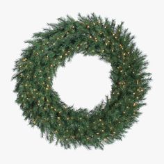 a christmas wreath with lights on it