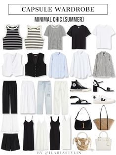 Capsule Wardrobe Outfits Minimalist, Basic Fashion Outfits, Basic Casual Outfits, Cute Basic Outfits, Minimalist Womens Fashion, Basics Wardrobe Essentials, Minimal Chic Summer, Minimal Closet, Minimalist Wardrobe Capsule