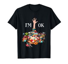 i'm ok t - shirt with an image of a hand reaching for books