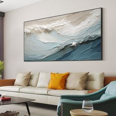 Boho Wall Art Living Room, Texture Art Projects, Texture Painting Techniques, Abstract Seascape, Art Living Room Wall, Canvas Painting Landscape, Cover Art Design, Custom Painting, Sea Painting