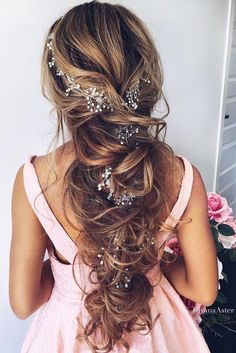 Long Bridal Hair, Long Hair Wedding Styles, Best Wedding Hairstyles, Wedding Hairstyles For Long Hair, Hair Vine, Wedding Hair And Makeup, 인물 사진, Hair Dos, Bride Hairstyles