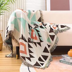 PRICES MAY VARY. [High Quality Material]: This Aztec throw blanket is made of cotton and polyester blend fabric, soft, comfortable and breathable. The three-layer weaving process improves thickness and durability, and the structure is stable to protect the sofa from pets. [Boho Decor]: Boho blanket uses Bohemian classic pattern style with fringe design. Using reactive printing technology, vibrant colors that do not fade. Combined with Aztec Southwest Decor style. It is perfect for decorating any Southwestern Boho Decor, Native American Blanket, Southwest Blankets, Southwestern Blankets, Aztec Blanket, Chair Sofa Bed, Southwestern Boho, Tapestry Blanket, Mexican Blanket