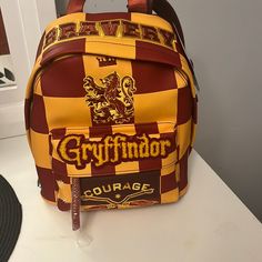 a harry potter backpack sitting on top of a table