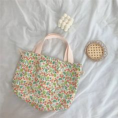 43139317497903 Sweet Flowers, Japanese Sweet, Bag Fabric, Lunch Bags, Lunch Boxes, Small Hands, Different Light, White Canvas, Lunch Bag