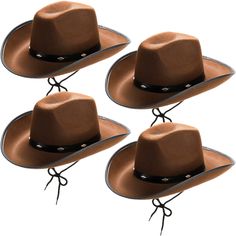 PRICES MAY VARY. Package: The overall size of hiceeden cowboy hat is 11.4" L* 15" W* 5.5" H. The head circumference is about 23.2". This size is suitable for most adult men or women. And our hat is attached with an adjustable chin strap, which can make the hat more firmly worn on the head, without fear of being blown away by the strong wind when going out. High quality material: The cowgirl hat is made of non-toxic and odorless felt. Its light weight makes your head not feel too much burden when Felt Cowgirl Hat, Feel Too Much, Cowgirl Hats Western, Brown Cowboy Hat, Western Party, Western Hat, Western Cowboy Hats, Retro Western, Cowgirl Hat