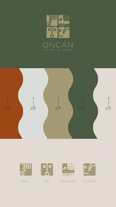 the logo for an artisan business is shown in three different colors and font options