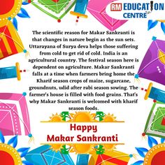 happy makar sanki message with colorful kites and flowers on the occasion of makar