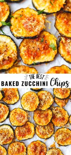 baked zucchini chips with cheese and herbs