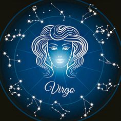 the zodiac sign virgo is surrounded by stars