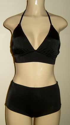 Triangle Top Halter and High Waisted Scrunch Butt Cheeky Bottom