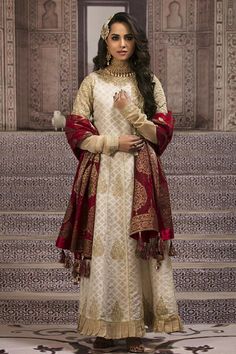 Festive Anarkali Style Sherwani In Chinon, Semi-stitched Banarasi Silk Sharara With Dabka Work, Embroidered Floor-length Churidar For Eid, Eid Sherwani With Dabka Work In Chinon, Eid Sherwani With Dabka Work And Chinon Material, Diwali Sherwani With Dupatta In Chinon, Anarkali Sherwani With Resham Embroidery In Dola Silk, Unstitched Chinon Sherwani For Eid, Semi-stitched Banarasi Silk Dress With Pallu