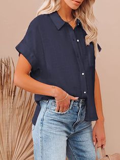 SkuCY-!120600MaterialRamie Cotton , >90%Cotton StyleLoose , Short Sleeves FeaturePleated NecklineLapel OccasionCasual , Simple , Vintage SeasonsSpring , Summer , Autumn TypeBlouses&shirts Tops ColorPINK,WHITE,BLACK,NAVY BLUE,ARMY GREENSizeS,M,L,XL,2XL Please consult the size chart we provide for this item's measurements to help you decide which size to buy.Please note: There may be 1-3cm differ due to manual measurement.CMINCHBustSleeveLengthS1053064M1103165L1153266XL12333672XL1313468 Plain Tunic, Cap Sleeve Shirt, Shirt Blouses Women's, Blue Army, Linen Short, Pocket Shirt, Loose Shorts, Plain Design, Loose Tops