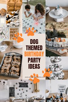 a dog themed birthday party with lots of treats