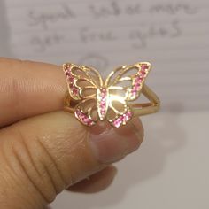 Adjustable Ring Gold Burgundy High Quality Price Firm Cute Chunky Rings, Gold Butterfly Ring Hallmarked For Wedding, Gold Rings Butterfly, Quince Rings, Ruby Butterfly Ring, Vintage Gold Butterfly Ring Gift, Yellow Gold Butterfly Ring With Butterfly Charm, Butterfly Things, Future Jewelry