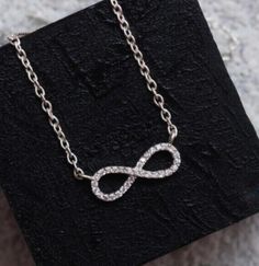 Delicate Dainty Diamond Pave Set Pendant Infinity Necklace Gifts for Girlfriend Trendy Infinity Jewelry, Trendy Infinity Jewelry Gift, Trendy Infinity Jewelry For Gift, Elegant Infinity Necklace For Party, Sterling Silver Infinity Jewelry For Parties, Moissanite Pendant, Gifts For Girlfriend, Infinity Necklace, Colored Contacts