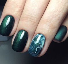 40+ Cool Green Nail Art Designs Ideas That Will Inspire You Green Dark Green Nail Polish, Nailart Tutorial, Emerald Nails, Dark Green Nails, Water Nails, Green Nail Art, Marble Nail Designs, Square Nail Designs, Green Nail Designs