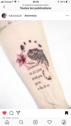 a foot with a flower on it and the words corona written in cursive writing