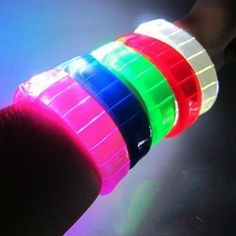 LED Flashing Bangle Bracelets- Assorted 12 Pcs Per Pack - Party Glowz Luminous White Jewelry For Party, Zombie Birthday Parties, Zombie Birthday, Led Colors, Blacklight Party, Bracelet Packaging, Dance Floors, Zombie Disney, Light Up The Night