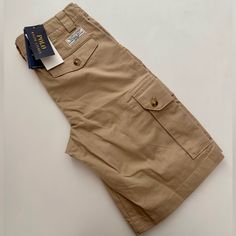 Brand New Never Worn Boys Polo Ralph Lauren Cargo Shorts Fast Shipping Cotton School Shorts With Pockets, School Cotton Shorts With Pockets, Beige Cotton Bermuda Cargo Shorts, Spring School Shorts With Pockets, Cotton Bottoms With Pockets For School, Preppy Short-length Bottoms With Pockets, School Cotton Bottoms With Cargo Pockets, Preppy Shorts With Pockets, Beige Cotton School Bottoms