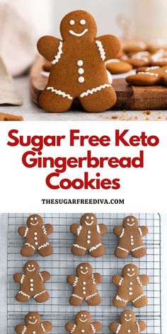 sugar free keto gingerbread cookies on a cooling rack