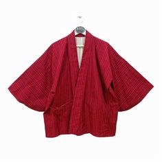 "Measurements are taken with the garment Manually. Condition: Pre-owned P-Pit to pit / chest L-Lenght S-Sleeve In inches\" Comment : (refer picture) Ask For More Details. Have a Good day! ATFL.Lab®" Red Cotton Kimono With Long Sleeves, Red Cotton Long Sleeve Kimono, Red Vintage Cotton Kimono, Vintage Red Cotton Kimono, Red Long Sleeve Cotton Kimono, Traditional Red Cotton Kimono, Traditional Tops With Kimono Sleeves For Spring, Kimono Sewing Pattern, Men's Yukata