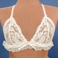 Elevate your bridal glow and slip on ourlLacy ruffle triangle bralette. A confidence-boosting bralette every bride deserves. 💍 Lacy Bralettes, Bra Art, Bridal Gift Box, Date Night Gifts, Roll The Dice, Corsets And Bustiers, Decorative Bows, Triangle Bralette, Scalloped Trim