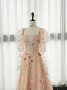 Pink Floral Embellished Dress For Reception, Pink Floral Embellished Reception Dress, Floral Embroidered Dress With Fitted Bodice For Reception, Pink Dress With Pearl Embroidery For Reception, Floor-length Dress With Pearl Embroidery And Fitted Bodice, Pink Dress For Spring Reception, Spring Pink Dress For Reception, Pink Spring Reception Dress, Pink Beaded Dress For Prom