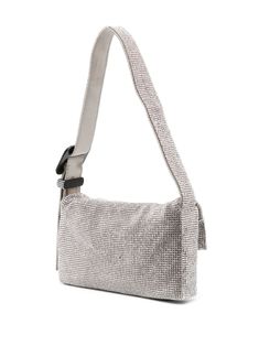 Silver Vitty La Mignon shoulder bag, crystal embellishment, adjustable shoulder strap, main compartment, internal logo patch, silk lining, foldover top, concealed top-zip fastening, depth 4 cm, height 11 cm, strap 46 cm, width 19 cmComposition: Aluminium, 100% , Crystal, 100% Evening Baguette Shoulder Bag With Silver-tone Hardware, Luxury Evening Baguette Bag With Adjustable Strap, Silver Crossbody Baguette Bag For Evening, Silver Shoulder Baguette Bag For Evening, Evening Crossbody Baguette Bag With Silver-tone Hardware, Silver Shoulder Bag With Adjustable Strap For Evening, Silver Baguette Bag For Evening, Elegant Silver Baguette Bag For Evening, Luxury Evening Baguette Bag With Silver-tone Hardware