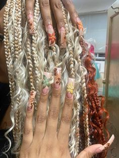 Ghost Roots, 90s Nails, Goddess Braids Hairstyles, Aesthetic 90s, Hair Done, Star Nails, Goddess Braids, Nail Charms, Dope Nails