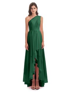 Monserrat One Shoulder High Low Chiffon Bridesmaid Dresses – Cicinia Green Bridesmaids Dresses, Asymmetrical Bridesmaid Dress, High Low Chiffon Dress, Dark Green Bridesmaid Dress, Wedding Frocks, Bridesmaid Dresses Uk, One Shoulder Bridesmaid Dresses, One Shoulder Bridesmaid, Simple Bridesmaid Dresses