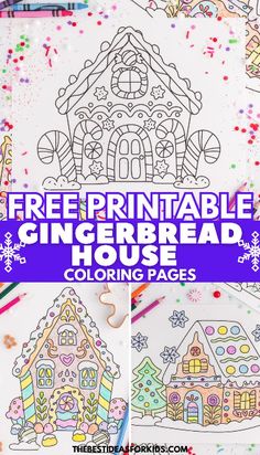 free printable gingerbread house coloring pages for kids to color and play on the floor