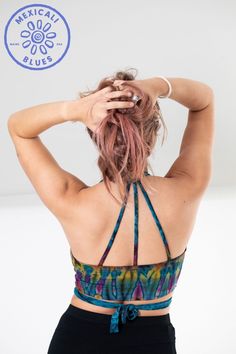 Tied in the front, or tied around back, it doesn't matter as it is all groovy as long as it's Tie Dye. Yoga Wrap Top, Patchwork Overalls, Colorful Explosion, Boho Street Style, Stretchy Crop Tops, Hippie Fashion, Tie Dye Designs, Purple Teal, Doesn't Matter