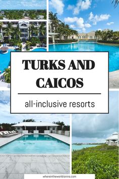 the words tuks and cacoss all - inclusive resort in front of an image of