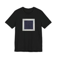 Black Square Shirt Embrace darkness with our goth shirt featuring Malevich's iconic "Black Square" painting. Malevich described this masterpiece as "the face of the new art" symbolizing "the end of subject matter and object matter, the end of all." Flaunt your love for the avant-garde with this bold statement piece. These t-shirts have-ribbed knit collars to bolster shaping. The shoulders are tapered for a better fit over time. Dual side seams hold the garment's shape for longer.  .: 100% Airlum Black Unisex Band Merch Top, Modern Black Shirt With Graphic Print, Black Alternative Style Relaxed Fit T-shirt, Alternative Style Black Tops With Logo Print, Black Relaxed Fit Alternative T-shirt, Alternative Black Tops With Logo Print, Unisex Black Graphic Tops, Unisex Black Graphic Design Tops, Unisex Black T-shirt With Graphic Print