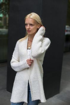 White alpaca knit cardigan. White Alpaca, Woman Cardigan, Knitted Cardigans, Handmade Knitwear, Cardigan Oversized, Cute Cardigans, Alpaca Sweater, Knit Alpaca, Chunky Knit Sweater