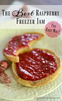 the beet raspberry freeze jam is on a plate