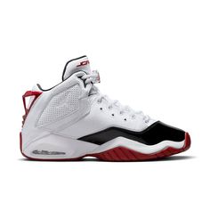 Air Jordan B'Loyal 'White Red Black' 315317-160 - KICKS CREW Classic White Basketball Shoes, Classic White Basketball Shoes With Red Sole, Jordan B, Wave Necklace, Stylish Sneakers, Nike Jordan, Perfect Pair, Air Jordan, Air Jordans