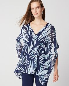 Tribal Tropics Mayan Tassel-Tie Poncho Vacation V-neck Kaftan With Tassel Ties, Beachwear V-neck Tops With Tropical Print, Summer V-neck Tops With Tassels, Summer V-neck Top With Tassels, Blue Beach Tops With Tassels, Blue Beach Tops With Tassel Ties, Blue Tassel Tops For Beach, Beach Blue Tops With Tassels, Blue Tops With Tassel Ties For The Beach